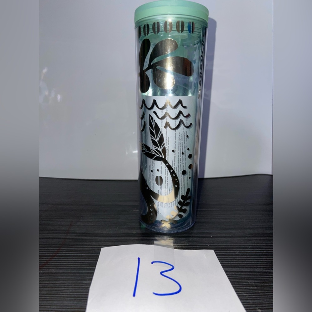 New!!! Starbucks golden mermaid, acrylic cold Tumblr with mint lid, grande size.